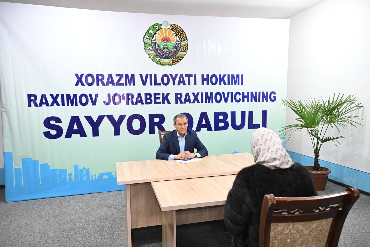 Sayyor qabul

✅ Bugun Hazorasp tumanida viloyat hokimi Jo‘rabek...