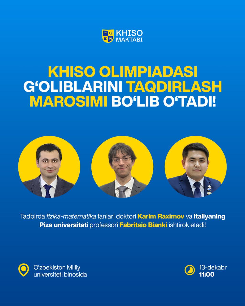 🌎Taqdirlash marosimida dunyo ilmiy maydonidan xalqaro mehmon! 🎉

🏅13-dekabr,...