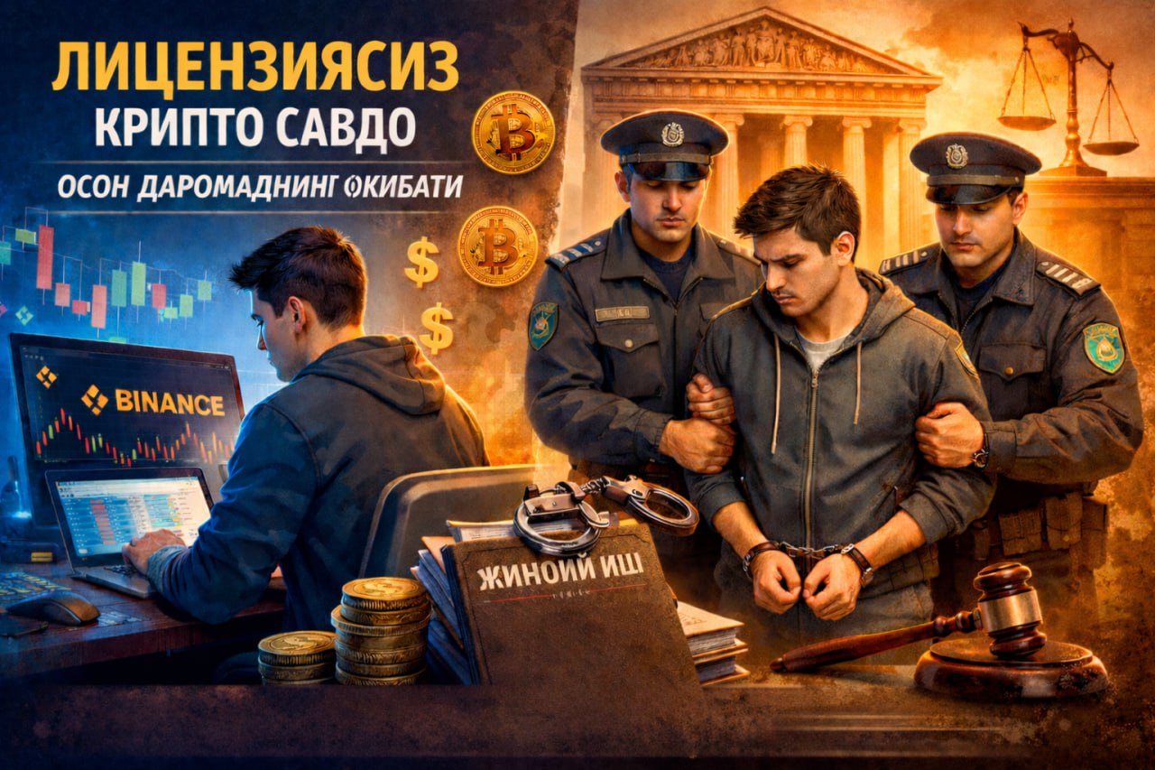 🗣Лицензиясиз крипто савдо: ёшлар қонунни билмаслик орқали жавобгарликка...