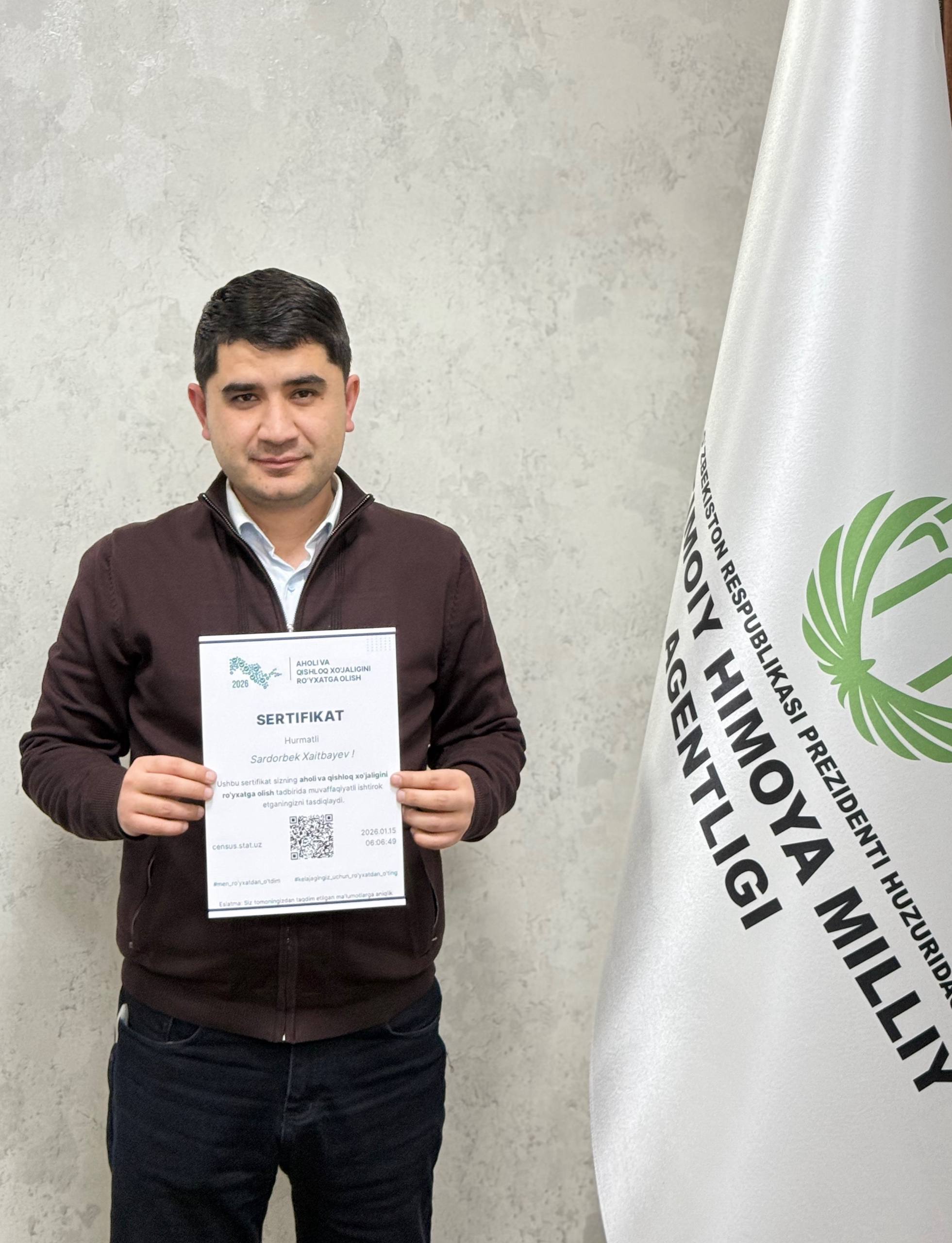 Hurmatli yurtdoshlar! Sizlarni aholi va qishloq xo‘jaligini ro‘yxatga...